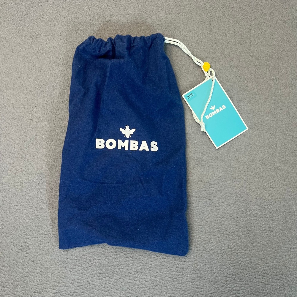 Bombas Navy Blue Small Drawstring Bag One Size Pouch Unisex NWT 7.5 x 14L